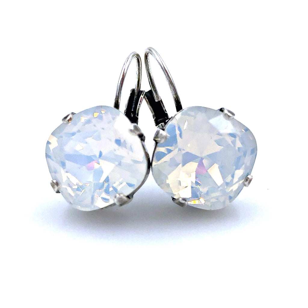 Queen Earrings - Snow Opal